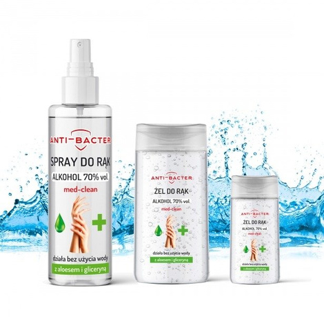 Adex Cosmetics & Pharma Żel do Dezynfekcji Rąk Bez Użycia Wody 70% Alkoholu + Aloes i Gliceryna 5x100ml