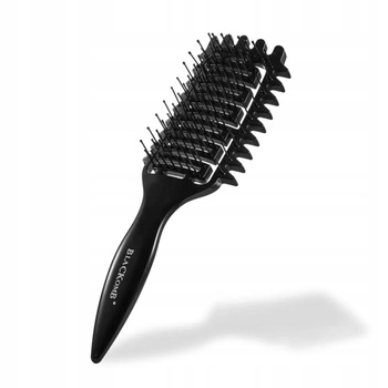 Poniks Blackomb Brush, GlowCurls Szczotka do Włosów Kręconych Loków, Definiuje Skręt, Czarna