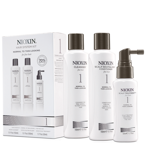 Nioxin Zestaw Prezentowy Leczniczy Przeciw Wypadaniu System 1 Szampon 150ml Odżywka 150ml Kuracja 50ml
