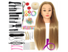 Główka Fryzjerska Treningowa, Włosy Syntetyczne, Blondynka 70cm + akcesoria, grzebienie, statyw