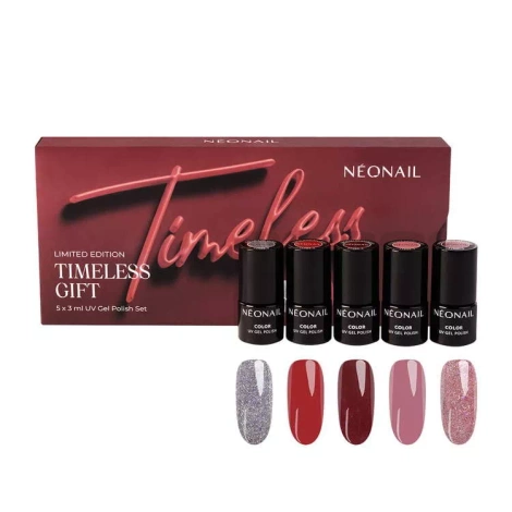 Neonail Zestaw 5 x Lakier Hybrydowy Mini Timeless Gift, 5 Ponadczasowych Lakierów Hybrydowych Mini