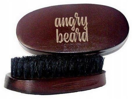 Angry Beard Kartacz Drewniana Szczotka do Brody z Włosiem z Dzika Mahoń
