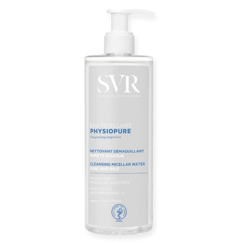 SVR Physiopure Pure & Mild Cleansing Micellar Water, Oczyszczająca Woda Micelarna do Mycia Twarzy do Wrażliwej Skóry, 400ml