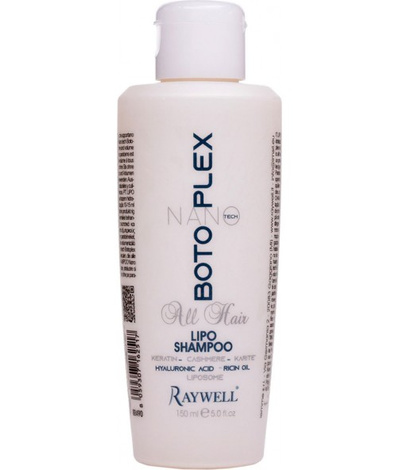 Raywell Botoplex Nano Tech Lipo Shampoo, Nawilżający Szampon o Włosów z Plexem, Dodaje Objętości, 150ml