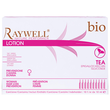 Raywell Lotion Tea Hair Loss Prevention for Women, Kuracja Zapobiegający Wypadaniu Włosów dla Kobiet, 10x10ml