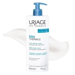 Uriage Eau Thermale Silky Body Lotion, Jedwabisty Balsam do Ciała z Wodą Termalną i Kwasem Hialuronowym, 500ml