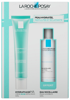 La Roche Posay Hydraphase HA Riche Creme 40ml + Micellar Water 50ml, Wzbogacony Krem Nawilżający + Woda Micelarna