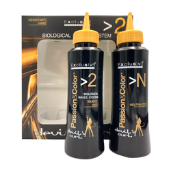 ExclusivE Devils Curl no.2 Trwała Ondulacja Bez Amoniaku, Włosy Farbowane Jasny Blond 2x100ml