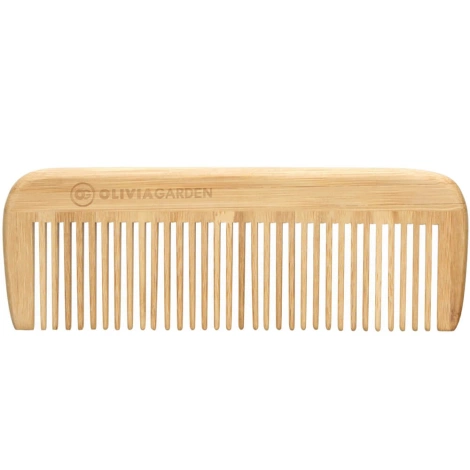 Olivia Garden Eco-Friendly Bamboo Comb Bambusowy Grzebień Prosty Duży O Gęstym Rozstawie Zębów do Rozczesywania Włosów HH-C4