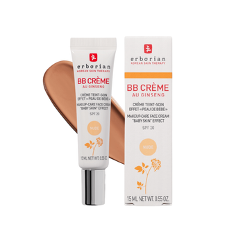 Erborian BB Creme Au Ginseng SPF 20 Nude, Beżowy Neutralny Krem BB z Żeń-Szeniem 15ml