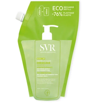 SVR Sebiaclear Creme Lavante Refill, Krem do Mycia Ciała, Nawilża i Koi, dla Skóry Trądzikowej, 400ml