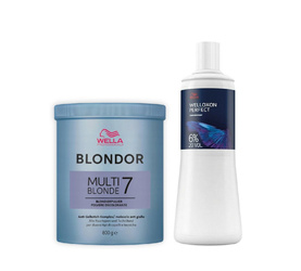 Wella Professionals Blondor Multi Blonde Rozjaśniacz do 7 tonów, 800g + Welloxon 6% 1000ml