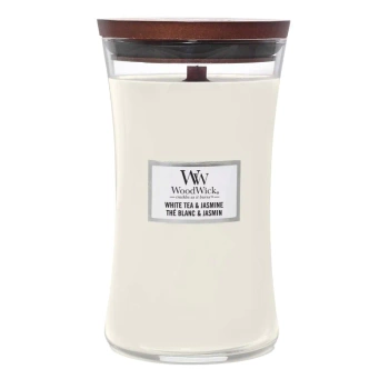  Woodwick White Tea & Jasmine Świeca Zapachowa z Drewnianym Knotem, 610g