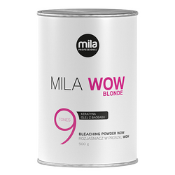 MILA Professional Bleaching Powder Power Wow+, Rozjaśniacz do Włosów z Keratyną, do 9 Tonów, 500g