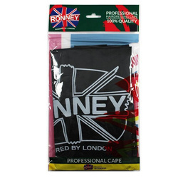 Ronney Professional Hairdressing Cape Black Peleryna Fryzjerska Kolor Czarny Ra 00279