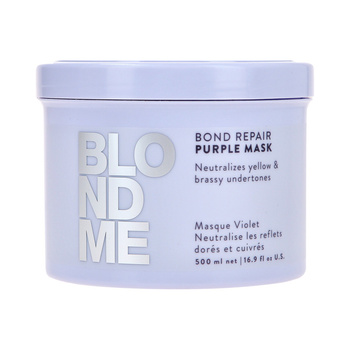 Schwarzkopf BlondMe Bond Repair Purple, Neutralizująca Maska do Włosów Siwych i Blond 500ml