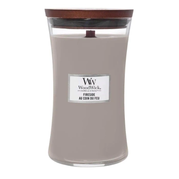 Woodwick Fireside Świeca Zapachowa z Drewnianym Knotem, 610g