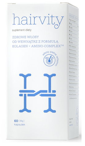 Hairvity Tabletki Suplement Diety Przeciw Wypadaniu Włosów Gwarantujący Mocne i Gęste Włosy 60 Tab.