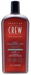 American Crew Classic 3w1 Szampon, Odżywka i Żel Pod Prysznic Rumianek + Sosna, 1000ml