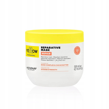Alfaparf Yellow Repair New Mask, Maska Silnie Regenerująca do Włosów Zniszczonych, 500ml