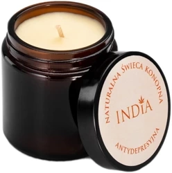 India Cosmetics Naturalna Świeca Konopna o Zapachu Paczuli, 90g