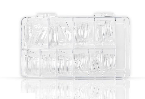 NeoNail Tipsy Przezroczyste 120 szt. z Długą Kieszonką 10 Rodzajów po 12 szt.