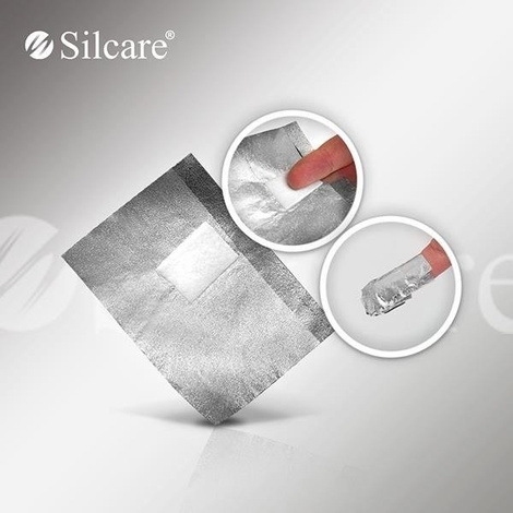 Silcare Remover Wraps Folie Waciki do Usuwania Lakieru Hybrydowego Semilac Shellac 100 szt.