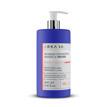 Arkana Woman Definition Essence Water, Esencjonalna Woda z Fitoestrogenami z Witaminą C, Nawilża i Koi Skórę, 500ml