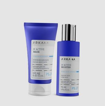 Arkana Active Mask 125ml + Active Booster 75ml, Zestaw do Zabiegu z Efektem Peelingu Wodorowego