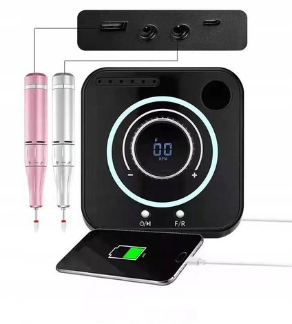 Clavier Frezarka do Paznokci z Lcd 40000 Obrotów 80W + 6 Frezów, FX1080, Szara