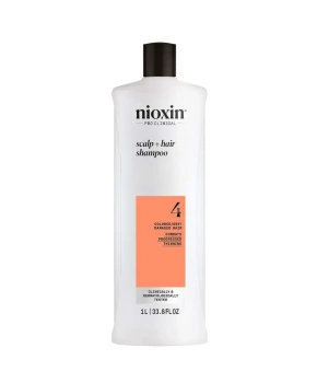 Nioxin Pro Clinical 4 Scalp + Hair Shampoo, Szampon Oczyszczający do Mocno Przerzedzonych Włosów Farbowanych 1000ml