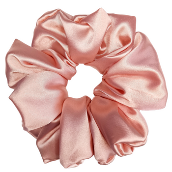 Glamour Scrunchie Satynowa Ręcznie wykonana Gumka do Włosów, łososiowa M