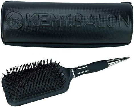 Kent.Salon Large-Fine Paddle Brush KS05, Duża Szczotka Wiosłowa z Nylonem, Pneumatyczna Poduszka