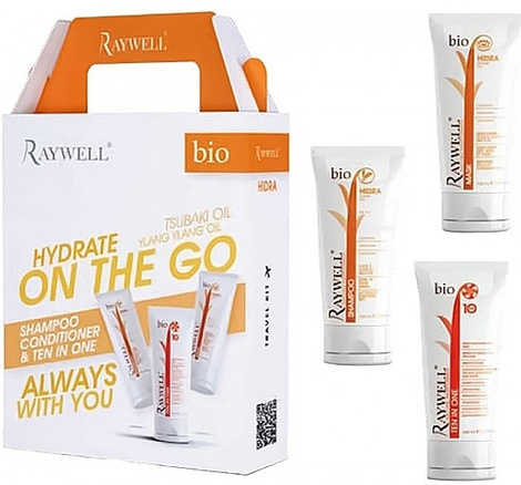 Raywell Bio Hidra Set, Zestaw Nawilżający do Włosów Suchych, 3x 100ml