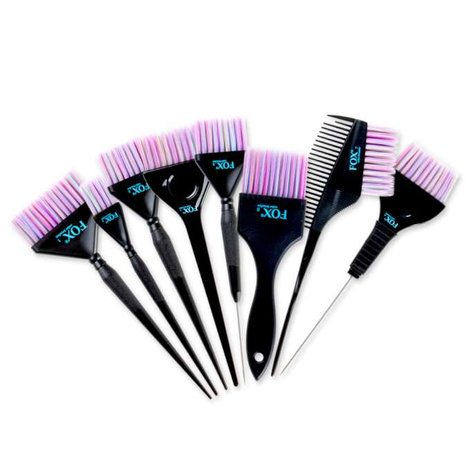FOX Color Brushes, Profesjonalny Zestaw Pędzli Do Koloryzacji Włosów, 8 Sztuk