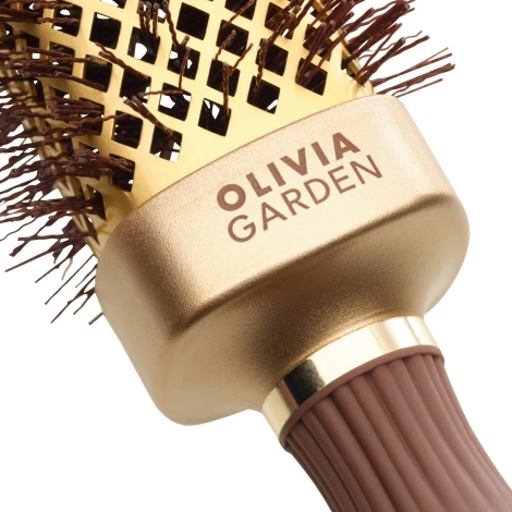 Olivia Garden Blowout Straight Wavy Bristle Gold&Brown Brush, Kwadratowa Szczotka Ceramiczna z Jonizacją 50mm