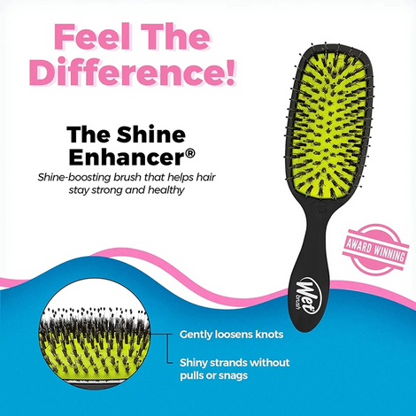 Wet Brush Shine Enhancer Black Szczotka do Włosów Czarna z Włosiem Dzika, BWR833BLAC