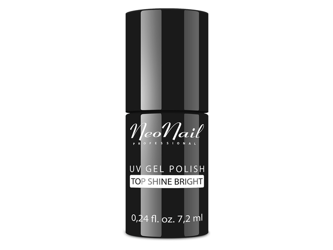 NeoNail Lakier Hybrydowy Top Shine Bright Dłuższy Połysk Bez Przemywania 7.2ml, 12328-7