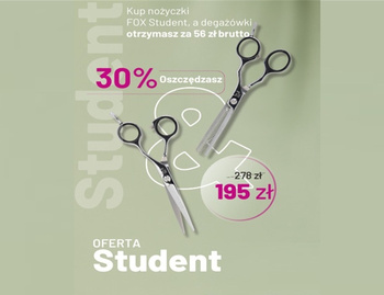 Fox Student Zestaw Profesjonalnych Nożyczki Fryzjerskie, 5.5", 1509451 + Degażówek 5.5", 1509469