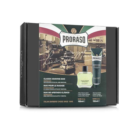 Proraso Classic Shaving Duo Pack Refreshing Zestaw Prezentowy Do Golenia Lotion Po Goleniu + Krem Do Golenia 150ml, 100ml