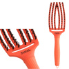 Olivia Garden Finger Brush Care Iconic Szczotka do Rozczesywania Włosów i Masażu, Włosie Dzika, Medium Orange Spritz