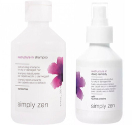 Z.One Simply Zen Restructure Zestaw Regenerujący, Szampon, Fluid Regenerujący do Włosów Zniszczonych, 250, 150ml