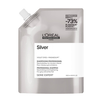 L'Oreal Silver Shampo, Szampon do Włosów Siwych lub Rozjaśnionych REFIL 500ml