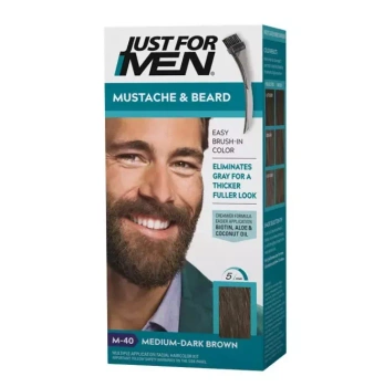 Just For Men Żel Koloryzujący do Brody, Wąsów, Baków, M-40, Średni Ciemny Brąz 28g