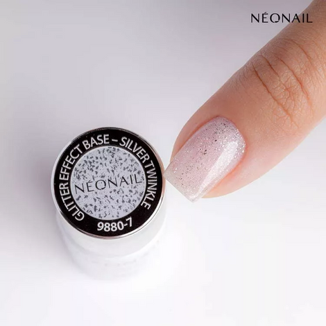 NeoNail Baza Hybrydowa Glitter Effect Base - Silver Twinkle 9880