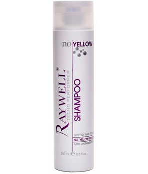 Raywell No Yellow Shampoo, Szampon do Włosów Blond i Siwych, Neutralizuje Żółte Pigmenty, 250ml