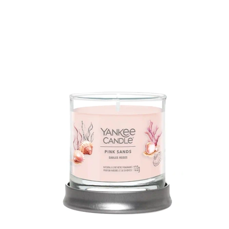 Yankee Candle Signature Small Tumbler Floral Pink Sands, Mała Świeca Sojowa, Zapach Różowy Piasek, 122g