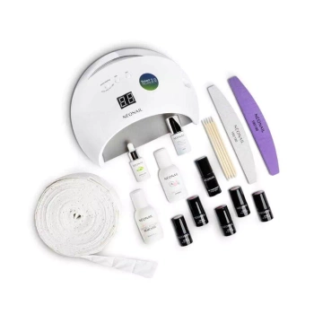 Neonail Zestaw Do Hybryd ADORABLE: 7 Lakierów + Akcesoria + Lampa LED 21W/48