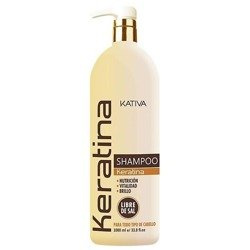 Kativa Keratina, Cystein, Protein Shampoo, Szampon z Keratyną, Cysteiną i Proteinami do Włosów Zniszczonych,1 000ml