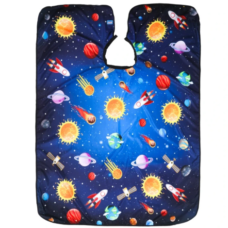 Poniks, Peleryna Fryzjerska Dziecięca Fartuch Do Strzyżenia Dzieci Na Napy Kosmos 135x100